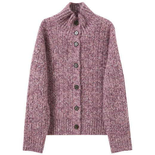 【社群秒杀】三彩2025冬季新款针织衫立领宽松落肩袖开衫外套保暖上衣复古M 商品图4