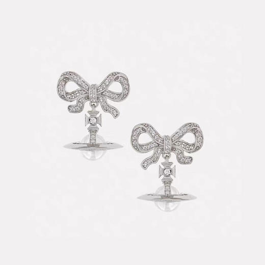 春日限定【抢先购】Vivienne西太后蝴蝶结透明球项链银色/耳饰银色 -mi_bba 商品图2