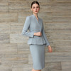 IWY/高级感蓝色无领西装套装女秋冬款职业装通勤正装气质工作服25CS878 商品缩略图1