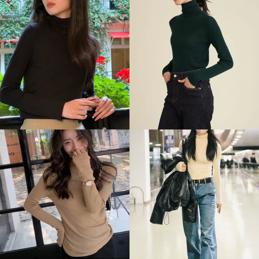 1117-11  自留L max无缝一体针织 更柔滑亲肤细腻绵羊毛 小高领针织打底衫