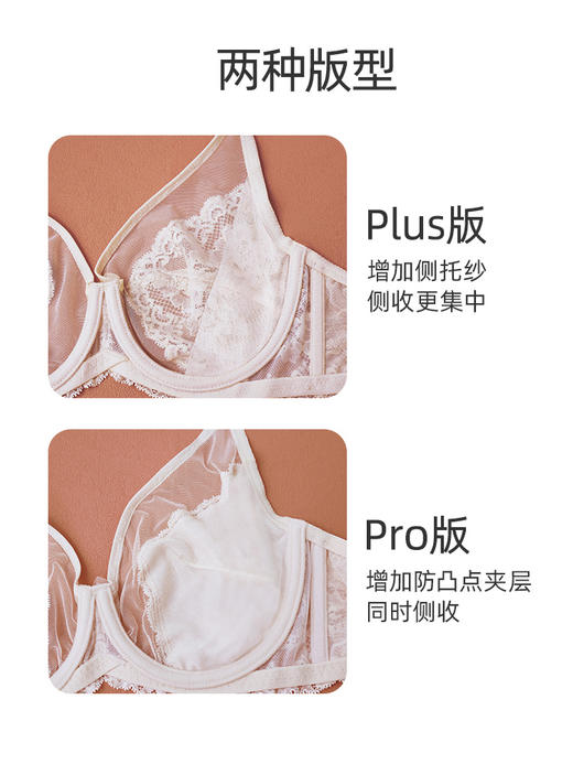 HSIA遐大胸显小全罩杯文胸倾城之恋蕾丝胸罩大码夏季薄款内衣女 商品图4