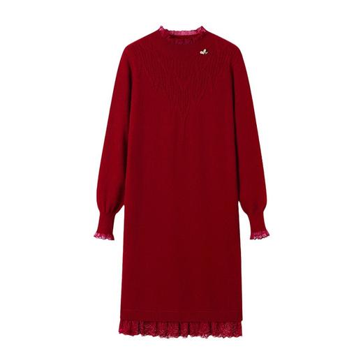 丁摩 蕾丝边针织毛衣裙秋冬打底连衣裙6769 商品图4