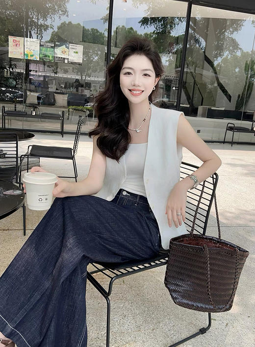 【格桑米Gesamy夜幕明线牛仔裤】 撞色明线+立体剪裁 商品图2