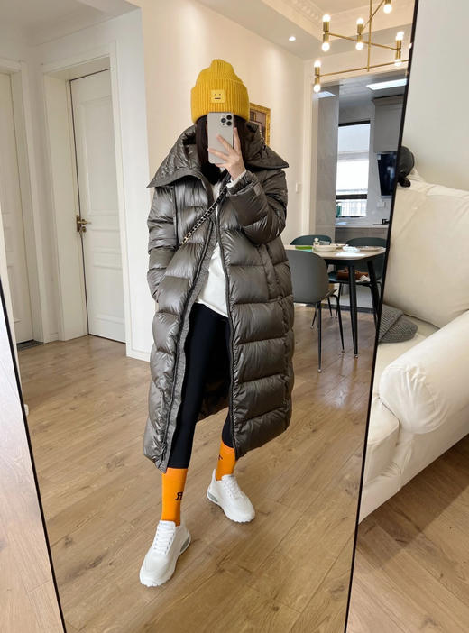 Max金属亮面及膝长款羽绒服(SS) 商品图4