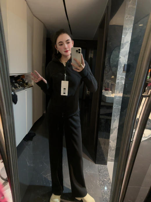 lu家新款女士外穿加绒加厚显瘦保暖抗风连帽套装 商品图6