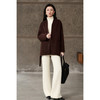 “流动的绒面画布” 苏丽长绒羊毛 × 高支羊毛的高定混纺毛呢大衣 丝滑长绒的柔糯手感  米思阳2025冬新款轻奢老钱法式慵懒短款毛呢大衣女5683 商品缩略图5