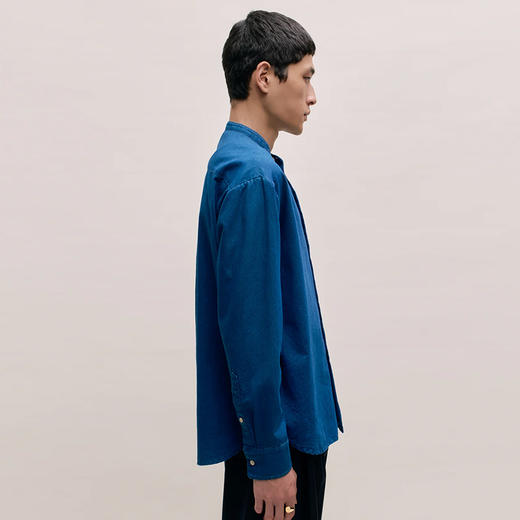 A KIND OF GUISE SEIFUR SHIRT 意大利靛蓝牛仔面料宽松无领衬衫 商品图2