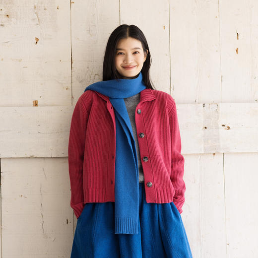 绽放/KSX004朵冬季高饱和色系纯羊毛毛织多色护颈氛围感百搭围巾 商品图2