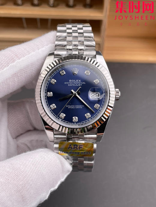 ARF劳力士日志型41mm 蓝盘钻面 丹东3235机 五珠链 904L钢 男士腕表 商品图0