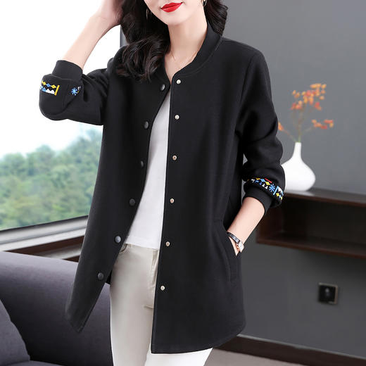 芳妮诗胖mm大码中长款外套女春秋外搭2026新款休闲夹克棒球服开衫 商品图3