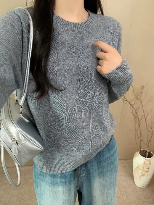 Gesamy格桑米前片绣花圆领毛衣25W-2568 商品图8