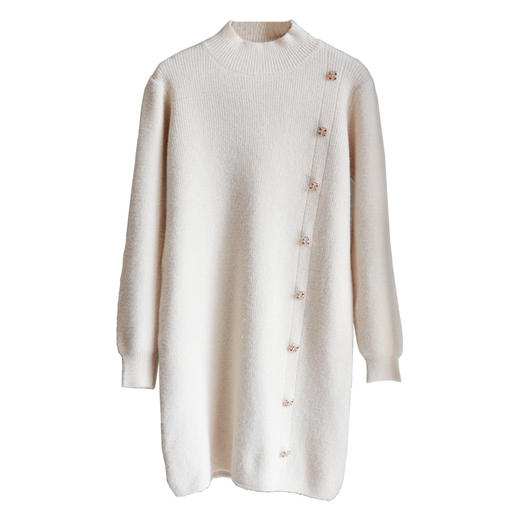 丁摩 半高领针织衫中长款打底连衣裙QL-W8508 商品图4