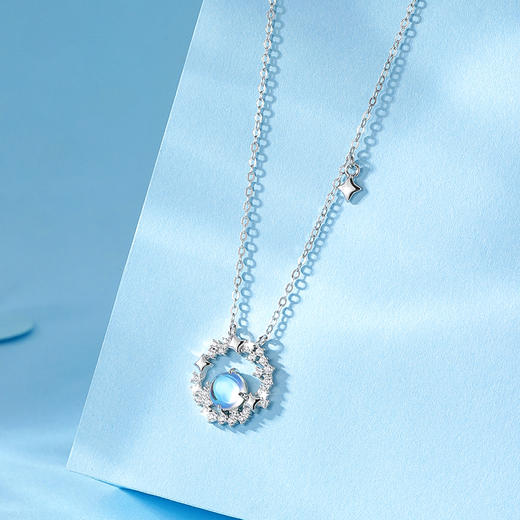 卡蒂罗KADER 绮梦星环项链 925银甜美梦幻精致闪耀浪漫女友百搭可调节锁骨链 星环守护美好如愿 商品图3