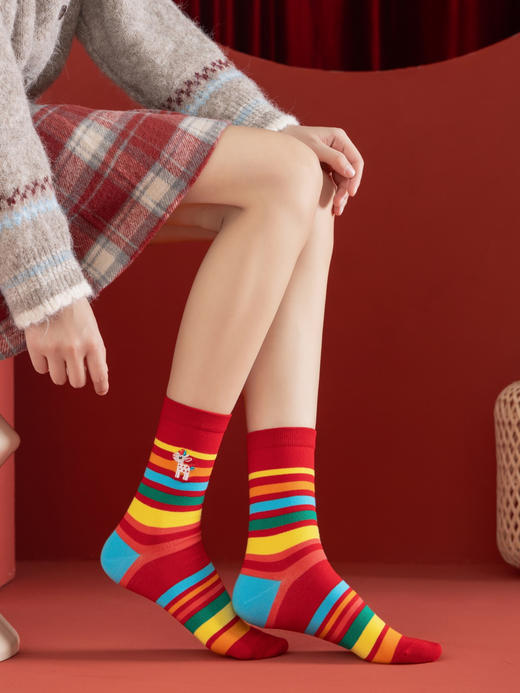 4双装礼盒礼袋！新年本命年马年大红袜子 优质棉袜 超可爱小马图案  新年送人必备单品 商品图11