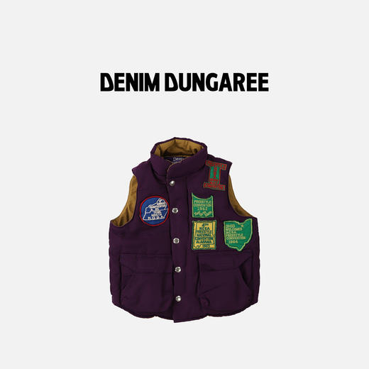 日本DD童装 DENIM DUNGAREE 复古地图贴布保暖马甲 商品图4