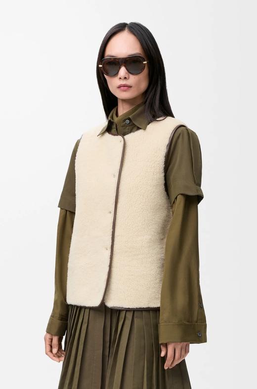 女款可拆卸领皮毛棉服马甲he014 商品图7