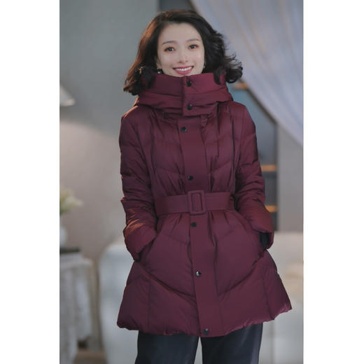 西子/【鸿姿】松花江90白鹅绒定制面料发热连帽羽绒服/YRYF0404 商品图0