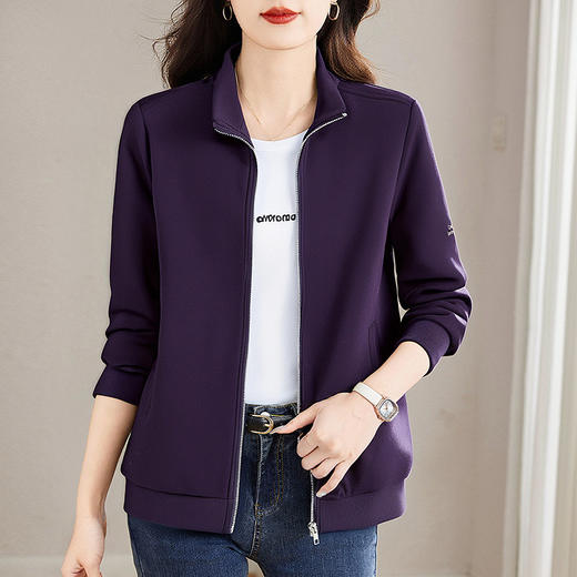 立领棒球服外套女装2026早秋季新款大码拉链开衫女士卫衣夹克上衣 商品图1