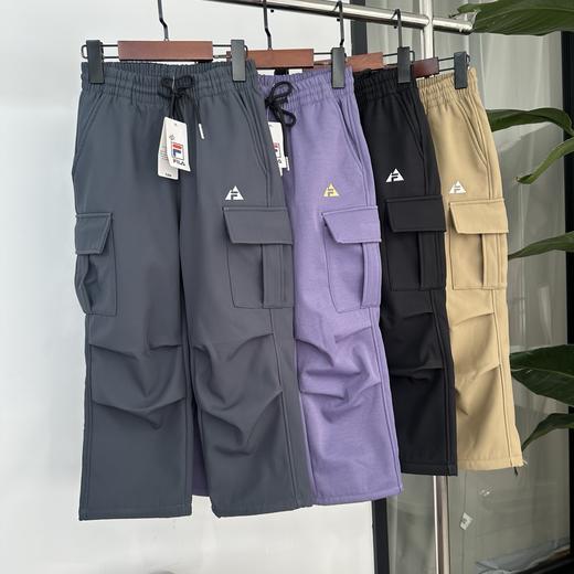 D111731冬季双兜捏褶软壳加绒四色工装裤男女宝宝款 商品图0