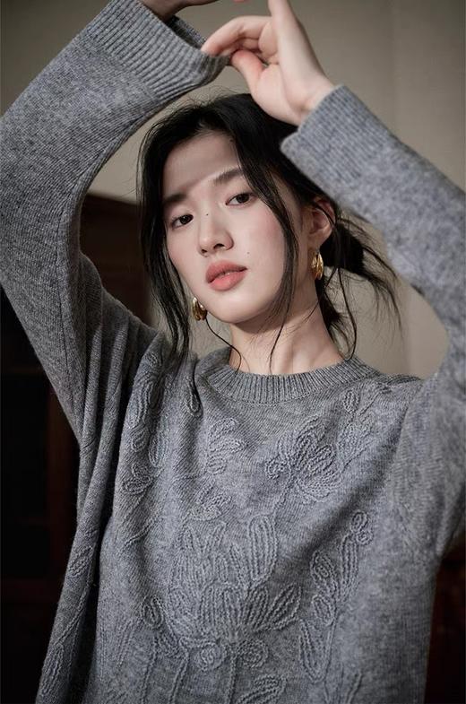 Gesamy格桑米前片绣花圆领毛衣25W-2568 商品图2