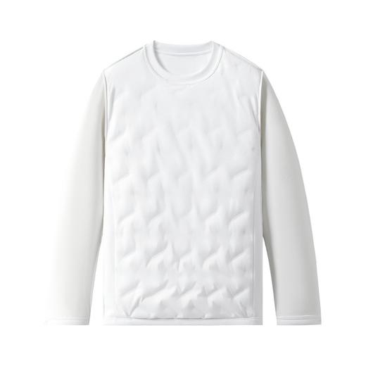 JIAOAIER男女鹅绒T恤，黑科技拒水防污，大身鹅绒+双袖加绒磨毛，分区保暖不臃肿 ；新国标90白鹅绒，一件抵三件可机洗打底衣。 商品图3