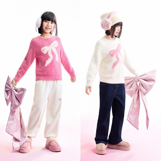 【实体店同款】女童长袖针织衫冬季新款安奈儿童装AG544066 商品图3
