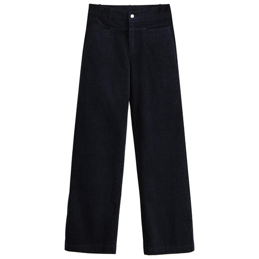 QYM 9615-Y一字袋灯心绒直筒裤高腰条绒阔腿裤厚款宽松休闲裤 商品图4