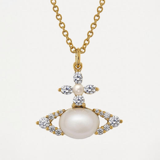 春日限定【抢先购】Vivienne西太后土星钻石珍珠项链银色/耳钉银色  西太后土星钻石珍珠项链金色/耳钉金色 -mi_bba 商品图3