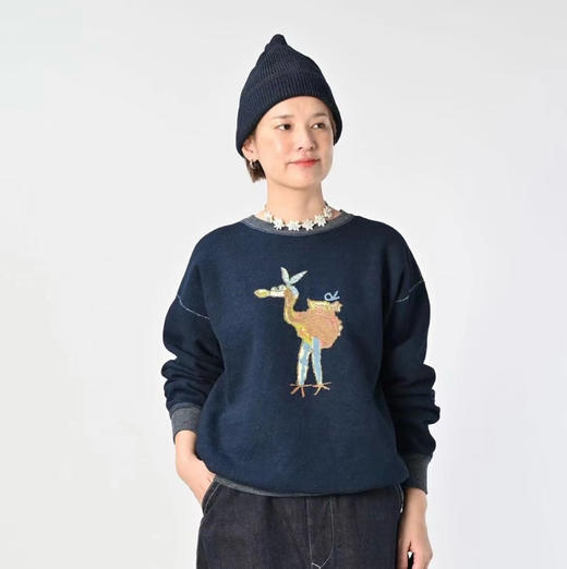 【11月17日 下午18:00 秒杀】45R 再一款 2025年新品 日系水洗 908男女同款 休闲火烈鸟抓 毛海洋 圆领 加绒卫衣 商品图7