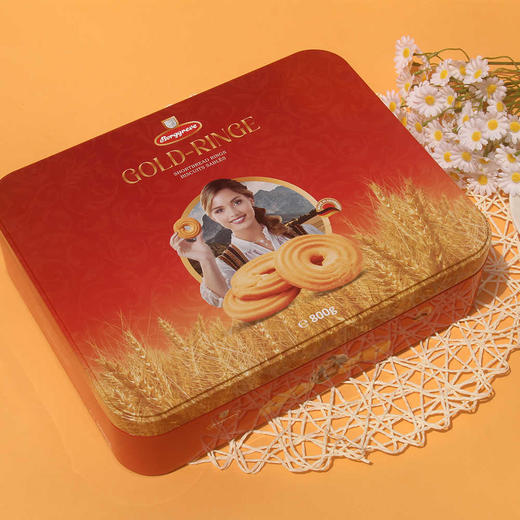 德国渤杰金圈曲奇饼干800g/051816（新老包装随机发货） 口感酥脆色泽金黄传统配方优选原料 商品图1