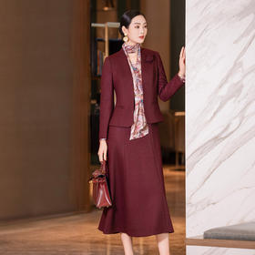 YBY 933P49时尚喜婆婆婚宴套装裙洋气气质毛呢两件套裙