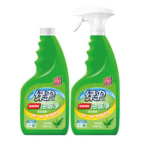 绿伞超强清新油烟净厨房重油污清洁剂油烟机除油垢绿茶香型500g*2瓶