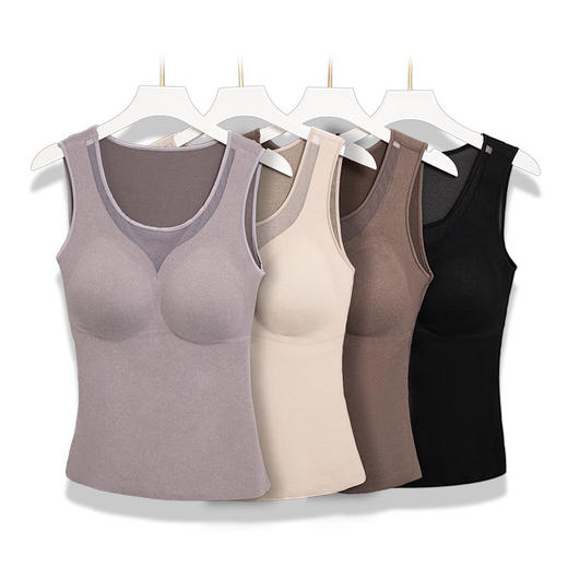 雀说 石墨烯保暖背心蓄热锁温紧身美体无痕内衣8856 商品图4