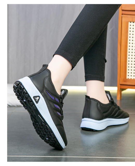 优选丨 99元2双任选！一双不发货！猫人加绒加厚皮革防水鞋面耐磨轻底 健步运动休闲鞋 男女款   建议：加大一码选购 商品图8