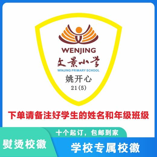 定制深圳市龙岗区文景小学熨烫校徽定做布标姓名贴胸章缝制包邮51 商品图1