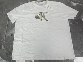 瑕疵Calvin Klein/CK 男士夏季棉质图案印花透气休闲圆领短袖T恤