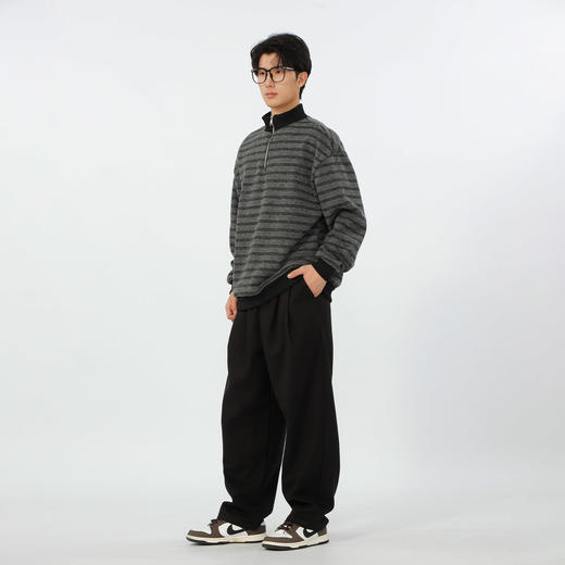 宽松加绒polo领条纹套头针织衫-纪念日百货门店同款167749435 商品图3