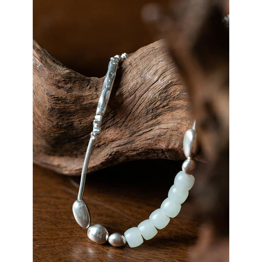 牧衣游 S925银和田玉项链文艺复古小众百搭 匆涌【不支持会员折】 商品图3