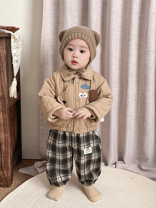 【A类品质❗️柔软舒适】男宝宝秋冬长袖夹棉套装卡通可爱婴幼儿深秋保暖外出洋气两件套潮。ja 商品图1