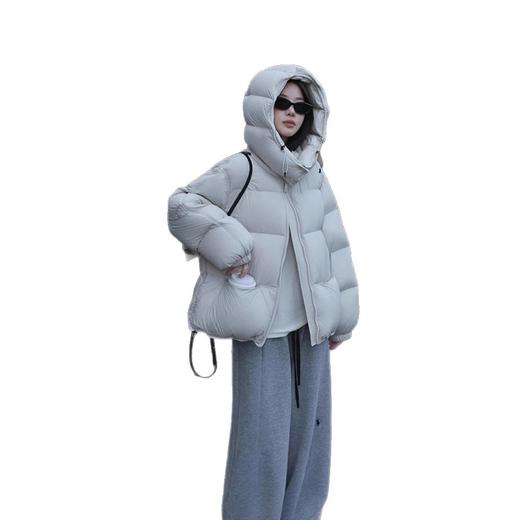 韩系短长款白鸭绒！加厚保暖连帽羽绒服女2025冬季新款泡芙百搭外套！ 商品图4