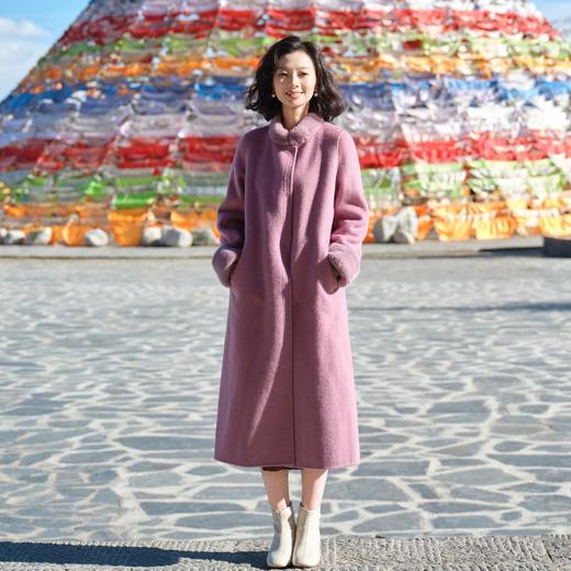 西子/【安妮霍尔】牦牛绒骆驼绒桑蚕丝羊毛混纺双面呢拼水貂大衣/DYYF149 商品图2