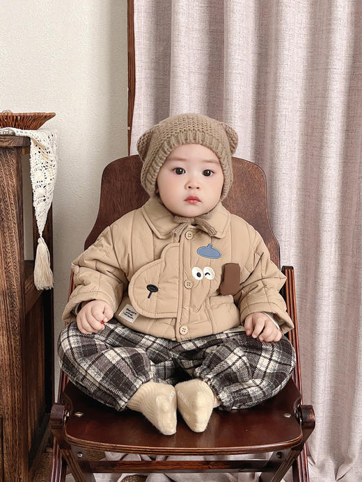 【A类品质❗️柔软舒适】男宝宝秋冬长袖夹棉套装卡通可爱婴幼儿深秋保暖外出洋气两件套潮。ja 商品图4