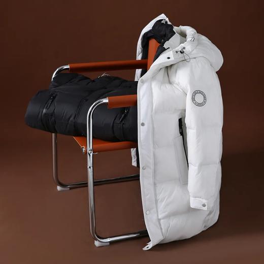 D111704冬季90鹅绒中长款羽绒服加厚保暖防寒连帽冬装休闲外套 商品图3