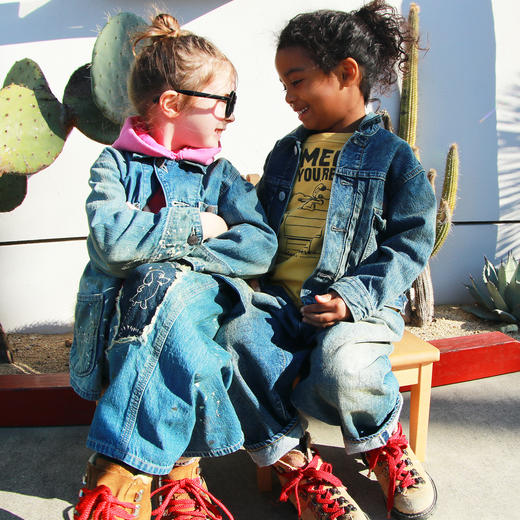 日本DD童装 DENIM DUNGAREE 丹宁牛仔 AIR 涂鸦休闲长裤 商品图2