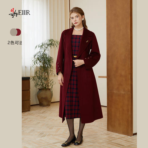 司歌双面尼大衣收腰中长款女外套秋冬Q92G030 商品图3