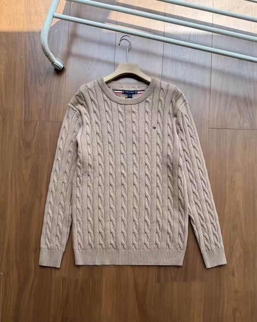 D111729男款秋冬精典款加厚七色绞花圆领毛衣 商品图7