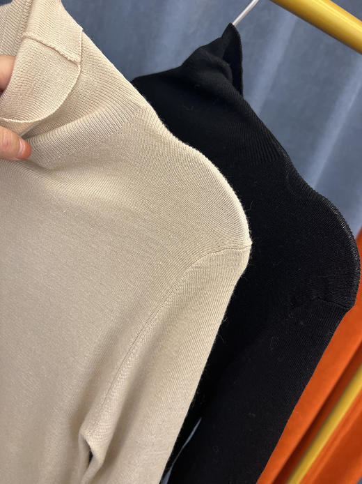 高奢体感带检测！18支极细羊毛蚕丝！一体成衣堆堆领超薄针织衫 商品图10