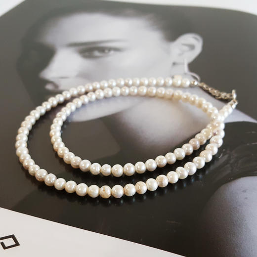 【天然正品】天然爆款近圆约4.5MM白色小米海水珍珠项链链长：45CM（长度可调节）女士061125NJS27 特价：388元 商品图3