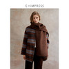 C+IMPRESS西嘉 羊驼毛羊毛 格纹异色双面呢围巾大衣女短款外套冬DY2504067 商品缩略图1