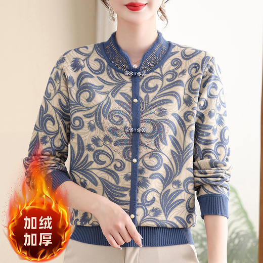 FW 25271加绒保暖妈妈装冬装上衣休闲毛衣 商品图1